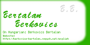 bertalan berkovics business card